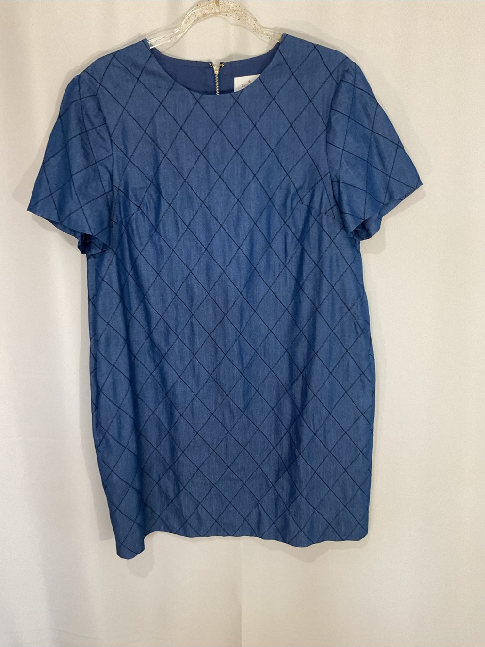 Kate Spade “Be Darling” Blue Quilted Chambray Shift Dress - Size 10